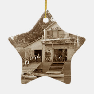 Ornamento De Cerâmica Clube Fox River Club, de 1880, Pesca Elgin