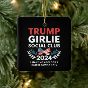 Ornamento De Cerâmica Clube Social Coquette Trump Garota Arco Eleição 