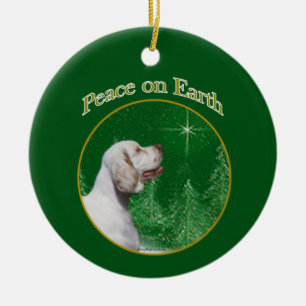 Ornamento De Cerâmica Clumber Spaniel Peace