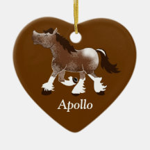 CLYDESDALE Draft Horse Ornament Personalizado