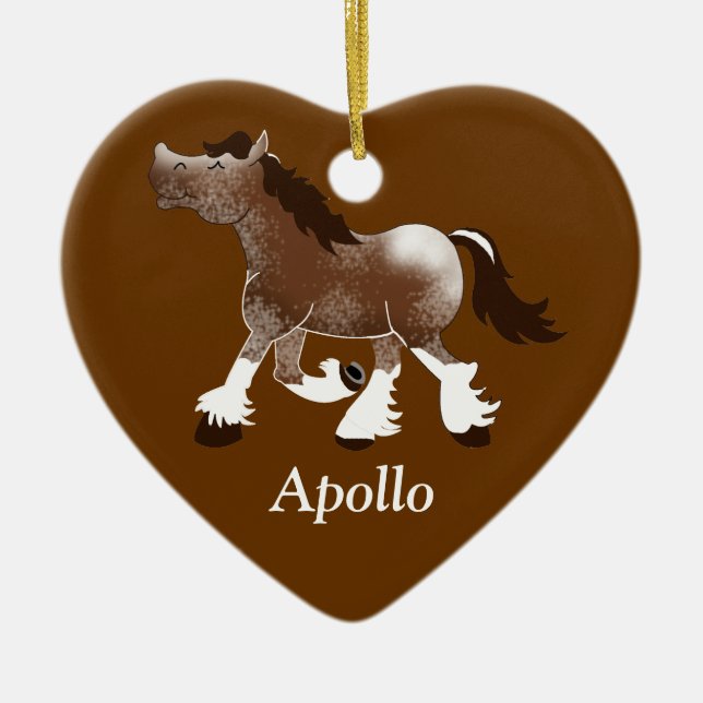 Ornamento De Cerâmica CLYDESDALE Draft Horse Ornament Personalizado (Frente)