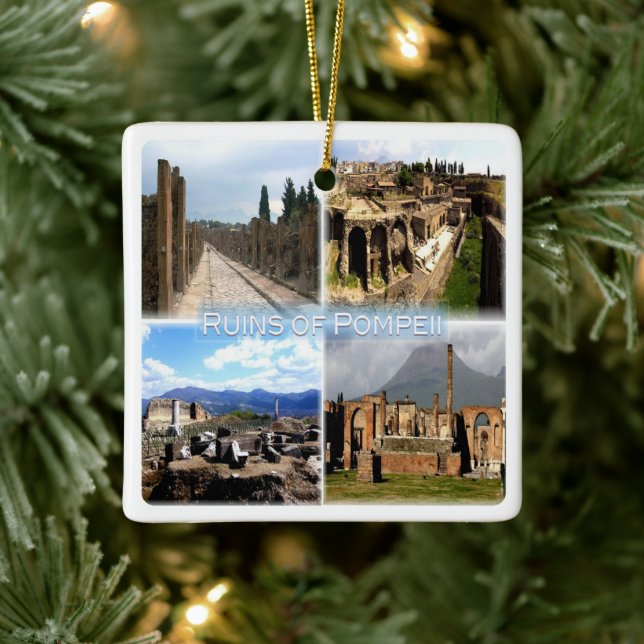 Ornamento De Cerâmica CMP010 NÁPOLES, RUÍNAS DE POMPEI, Itália (Árvore)