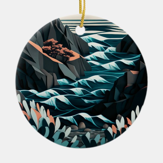 Ornamento De Cerâmica Coastal Energy (Frente)