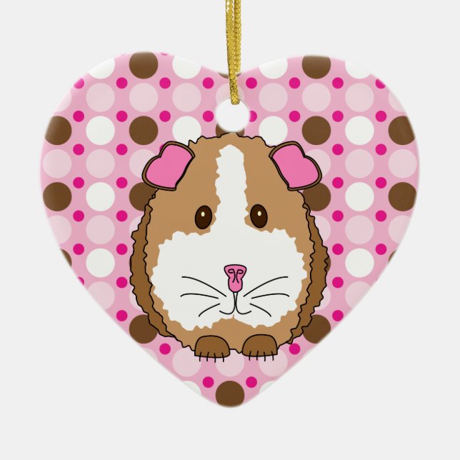 Ornamento De Cerâmica Cobaia de Brown (Frente)