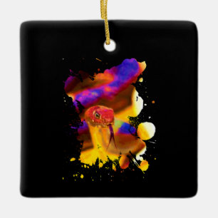 Ornamento De Cerâmica Cobra colorido