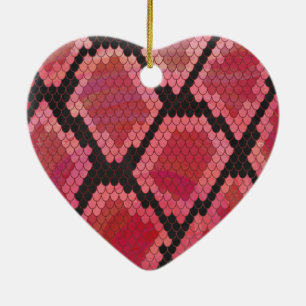 Ornamento De Cerâmica Cobra preto e Impressão vermelho