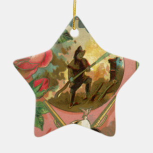 Ornamento De Cerâmica Cobrir Bombeiro Vintage de 1880