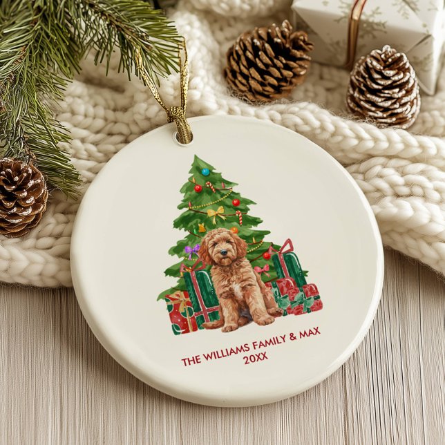 Ornamento De Cerâmica Cockapoo Cachorro Natal Personalizado (Criador carregado)