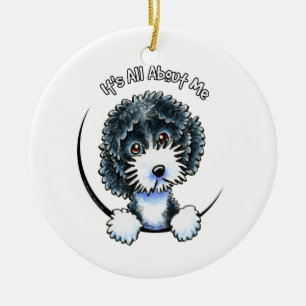 Ornamento De Cerâmica Cockapoo Parti preto IAAM