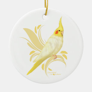 Ornamento De Cerâmica Cockatiel de Lutino