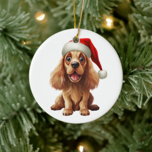 Ornamento De Cerâmica Cocker Spaniel Americano Divertido Personalizado