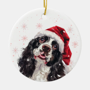 Ornamento De Cerâmica Cocker Spaniel Cachorro Natal Personalizado