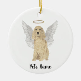 Ornamento De Cerâmica Cocker Spaniel Dourado Loiro Bronze Simpatia Memor