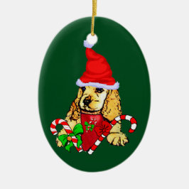 Ornamento De Cerâmica Cocker Spaniel Natal