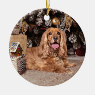 Ornamento De Cerâmica Cocker Spaniel Natal