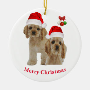Ornamento De Cerâmica Cocker spaniel Natal 