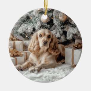 Ornamento De Cerâmica Cocker Spaniel Natal