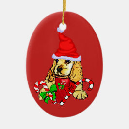 Ornamento De Cerâmica Cocker Spaniel Natal