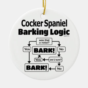 Ornamento De Cerâmica Cocker spaniel que descasca a lógica