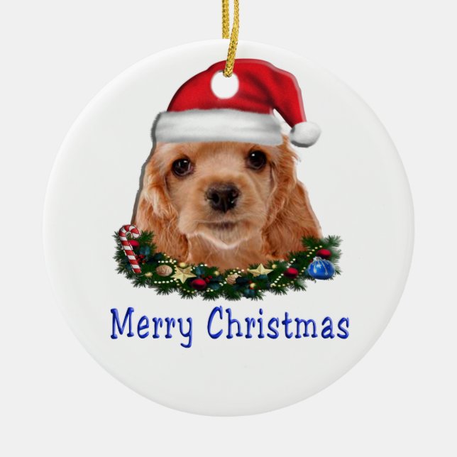 Ornamento De Cerâmica Cocker Spaniels (Frente)