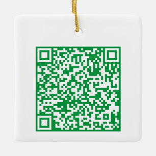 Ornamento De Cerâmica Código QR duplo personalizável de dois lados