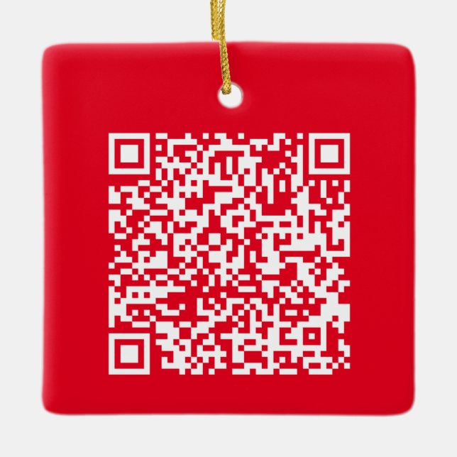 Ornamento De Cerâmica Código QR Personalizado URL Personalizada (Frente)
