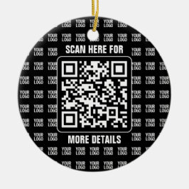 Ornamento De Cerâmica Código QR promocional (editável) mais padrão de lo