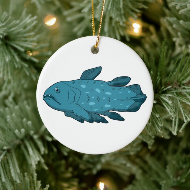 Ornamento De Cerâmica Coelacanto - Peixe Antigo (Árvore)