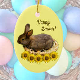 Ornamento De Cerâmica Coelho bebê bonito - coelho da Páscoa