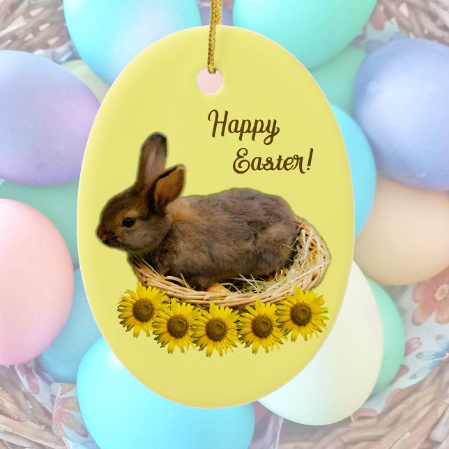 Ornamento De Cerâmica Coelho bebê bonito - coelho da Páscoa (Criador carregado)