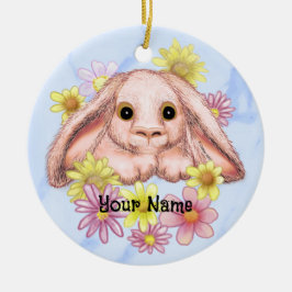 Ornamento De Cerâmica Coelho Bunny Rabbit