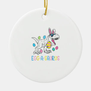 Ornamento De Cerâmica Coelho de Páscoa Dinossauro Ovo A Saurus TRex Cria