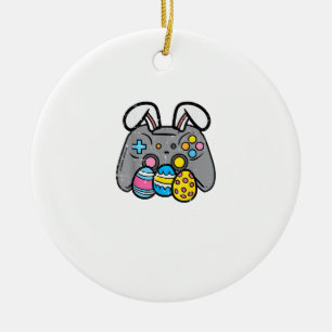 Ornamento De Cerâmica Coelho de Páscoa Video Game Ovos Jogos Gamer Menin