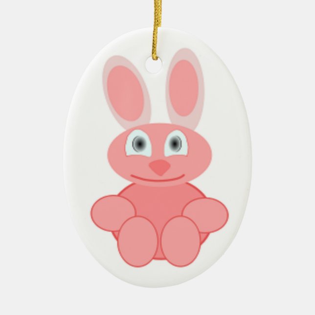 ORNAMENTO DE CERÂMICA COELHO DO PINK BUNNY (Frente)