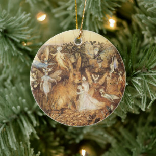 Ornamento De Cerâmica Coelho entre as fadas, Contos de Fada Vintage