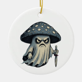Ornamento De Cerâmica Cogumelo Assassino – Fantasma Assustador com Faca