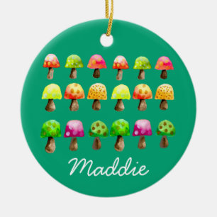 Ornamento De Cerâmica Cogumelos de cor branca ornamentação cerâmica