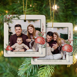 Ornamento De Cerâmica Cogumelos de Natal Rustic Woodland 2 Foto