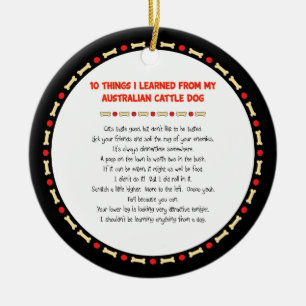 Ornamento De Cerâmica Coisas Engraçadas Que Aprendi Com O Cão De Bovinos