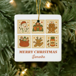 Ornamento De Cerâmica Colagem de Enfermeira de Natal | Holiday Keepsanam