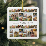 Ornamento De Cerâmica Colagem de Fotografias da Família Moderna de Máqui<br><div class="desc">Crie seu próprio Enfeites de natal de colagem de fotos. Basta adicionar suas próprias fotos e texto para um ornamento personalizado nesta temporada de feriados.</div>
