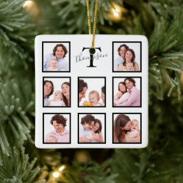 Ornamento De Cerâmica Colagem de Fotografias Personalizada da Família Ke