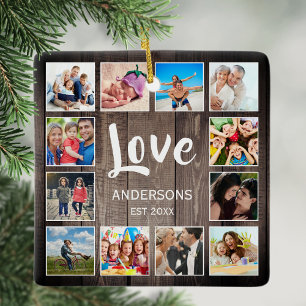 Ornamento De Cerâmica Colagem de Fotografias Personalizada Farmhouse Rus