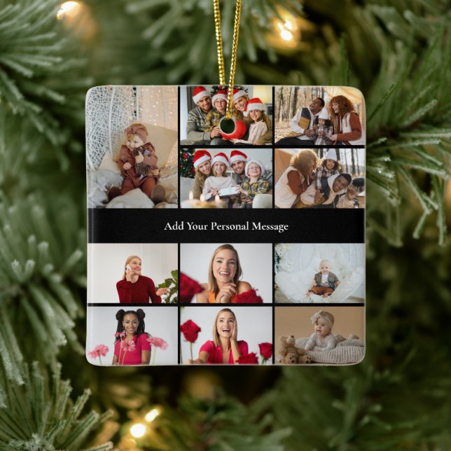 Ornamento De Cerâmica Colagem de Fotos 11 design (Árvore)