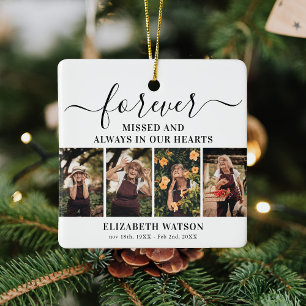 Ornamento De Cerâmica Colagem de Fotos de Lembrança Para sempre em nos