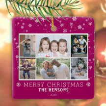 Colagem de Fotos de Natal Família Roxa 6