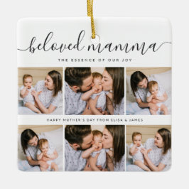 Ornamento De Cerâmica Colagem de Fotos do Dia de as mães da Mãe, de Boni