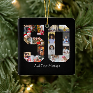 Ornamento De Cerâmica Colagem de Fotos Número 50