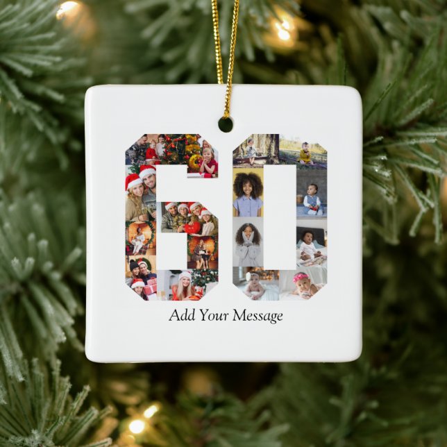 Ornamento De Cerâmica Colagem de Fotos Número 60 (Árvore)