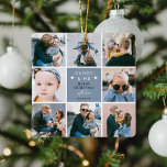 Ornamento De Cerâmica Colagem de Fotos 'Pai e Eu' Bonita Feliz Natal<br><div class="desc">Crie o seu próprio Enfeites de natal de Fotografia Keepsasasasasasasaame 'Pai & Eu'. Design apresenta 8 fotos instantâneas da sua escolha, o texto bonito 'Pai e eu' com dois corações - Feliz Natal! 'com amor' em uma escrita elegante de caligrafia e o nome de quem ela é. Um belo presente...</div>